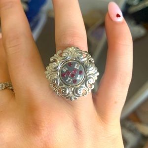 Chameleon ring SILVER with removable jewel center